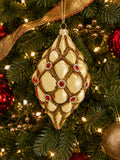 100mm Gold Finial with Red and Clear Rhinestones