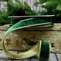 1" x 10yds Forrest Green Lush Velvet Metallic Light Gold Back