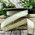 1 " x 10yds Winter White Lush Velvet with Metallic Platinum Back