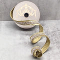 1" X 5yds Gold Metallic Dupion Clear Duchess Jewel Center