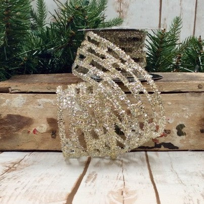 2.5" x 10yds Platinum Tinsel LMK Stretch