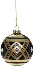 4" Geometric Jeweled Ball Ornament Style 1