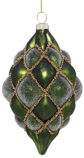 4" Emerald Green Quilted Finial Ornament