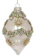 4" Floral Jeweled Finial Ornament