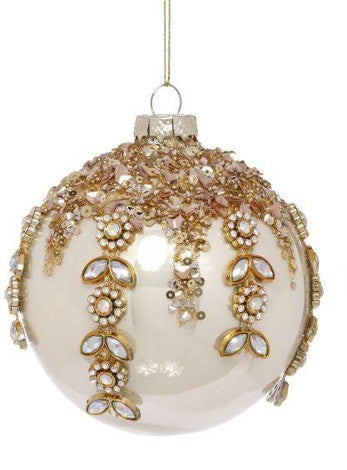 4" Jeweled Cascade Ball Ornament