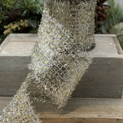 4" x 10yds Gold and Silver Lurex Trellis