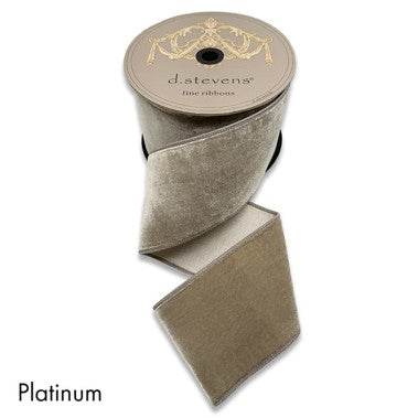 4" x 10yds Platinum Lush Velvet with Platinum Back