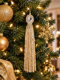6" Gold Clear Crystal Tassel