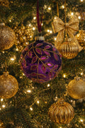 Purple Glass Jewel Branches Ball 4"