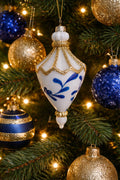 Blue, White, & Gold Finial 5"