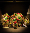 Red and Green Ornament with Gold lines