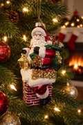 Santa going down chimney 7"